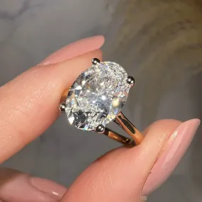 "Anastasia" Gold 2.25 Carat Oval Cut Hidden Under Halo Secret Gemstone Diamond Engagement Ring