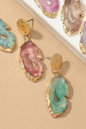 Resin Agate Drop Earrings