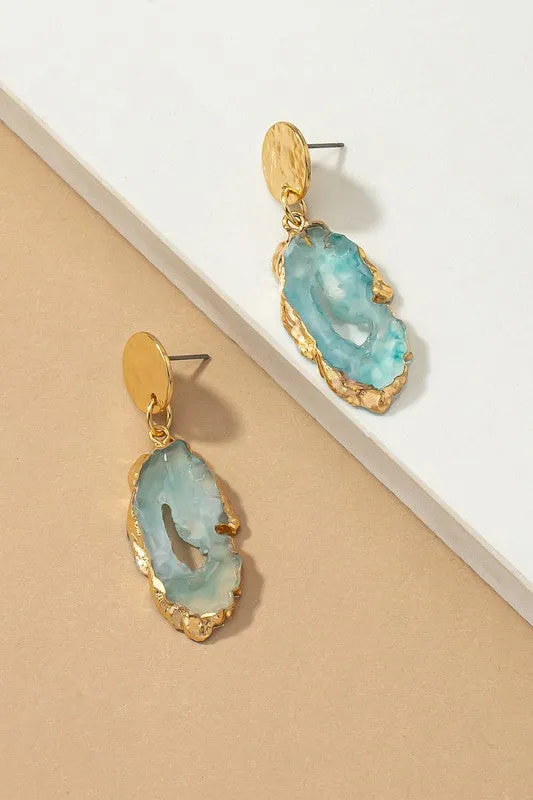 Resin Agate Drop Earrings