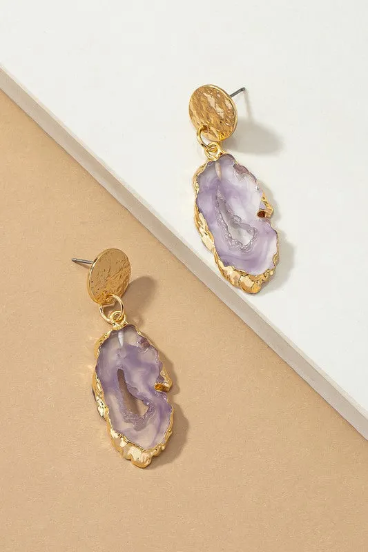 Resin Agate Drop Earrings