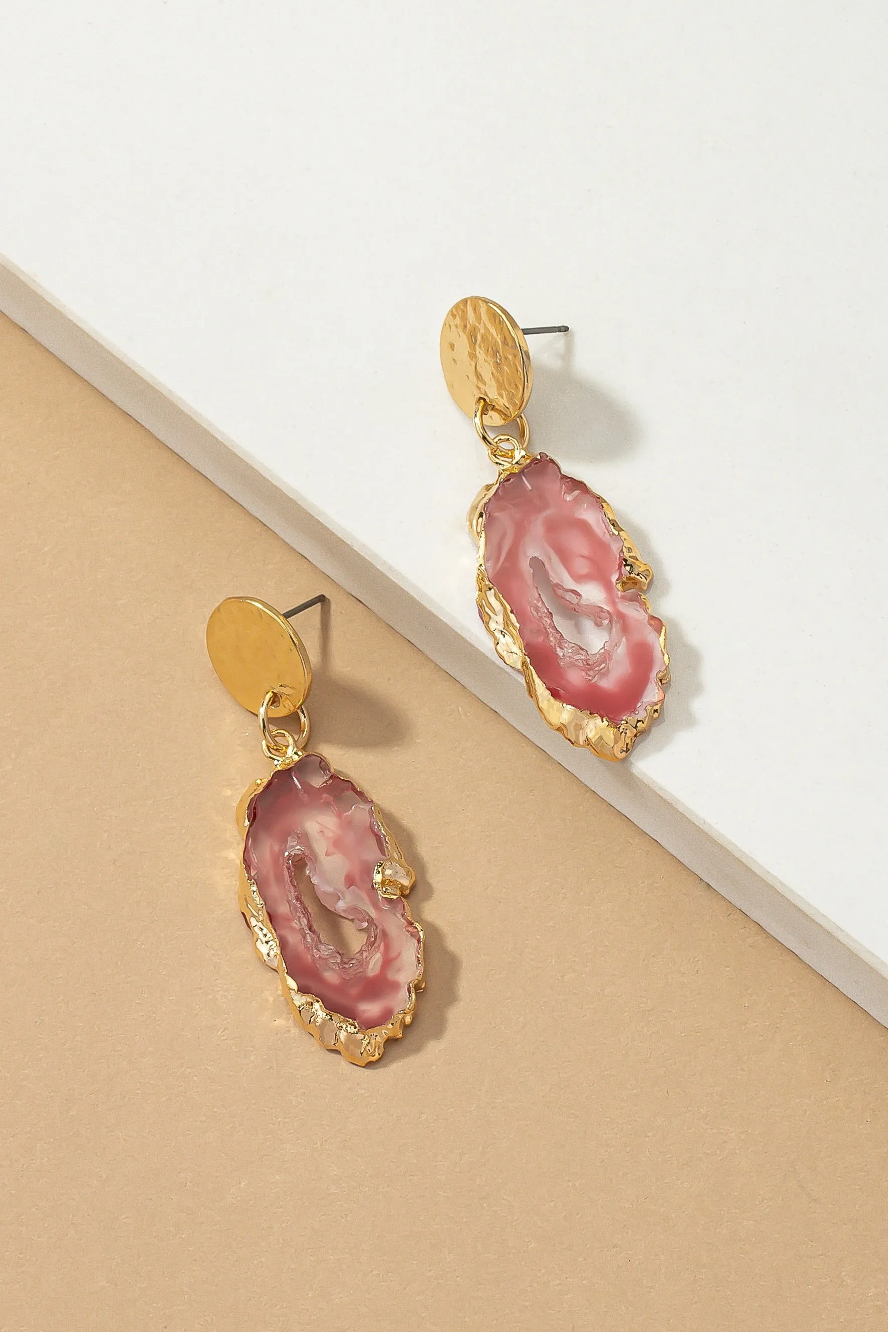 Resin Agate Drop Earrings