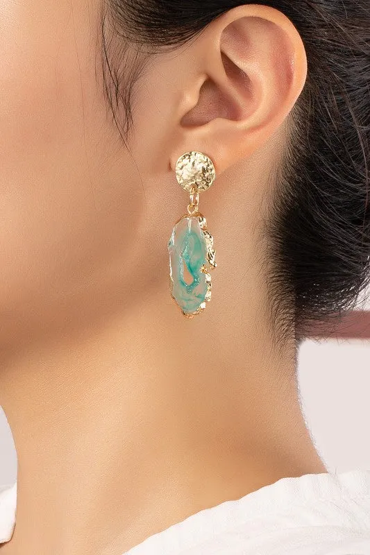 Resin Agate Drop Earrings