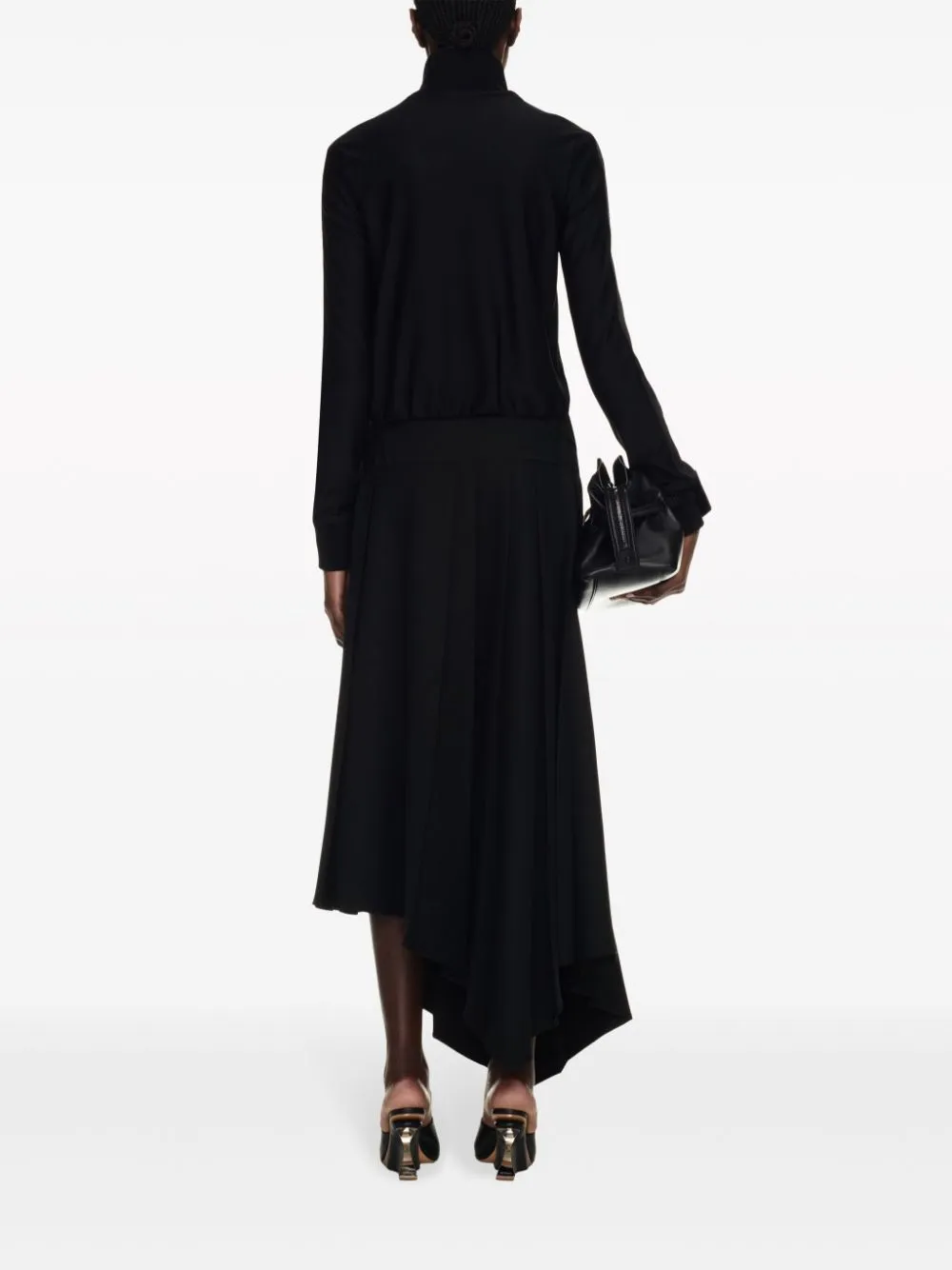 RIBBED TRIM ROLL NECK JACKET
