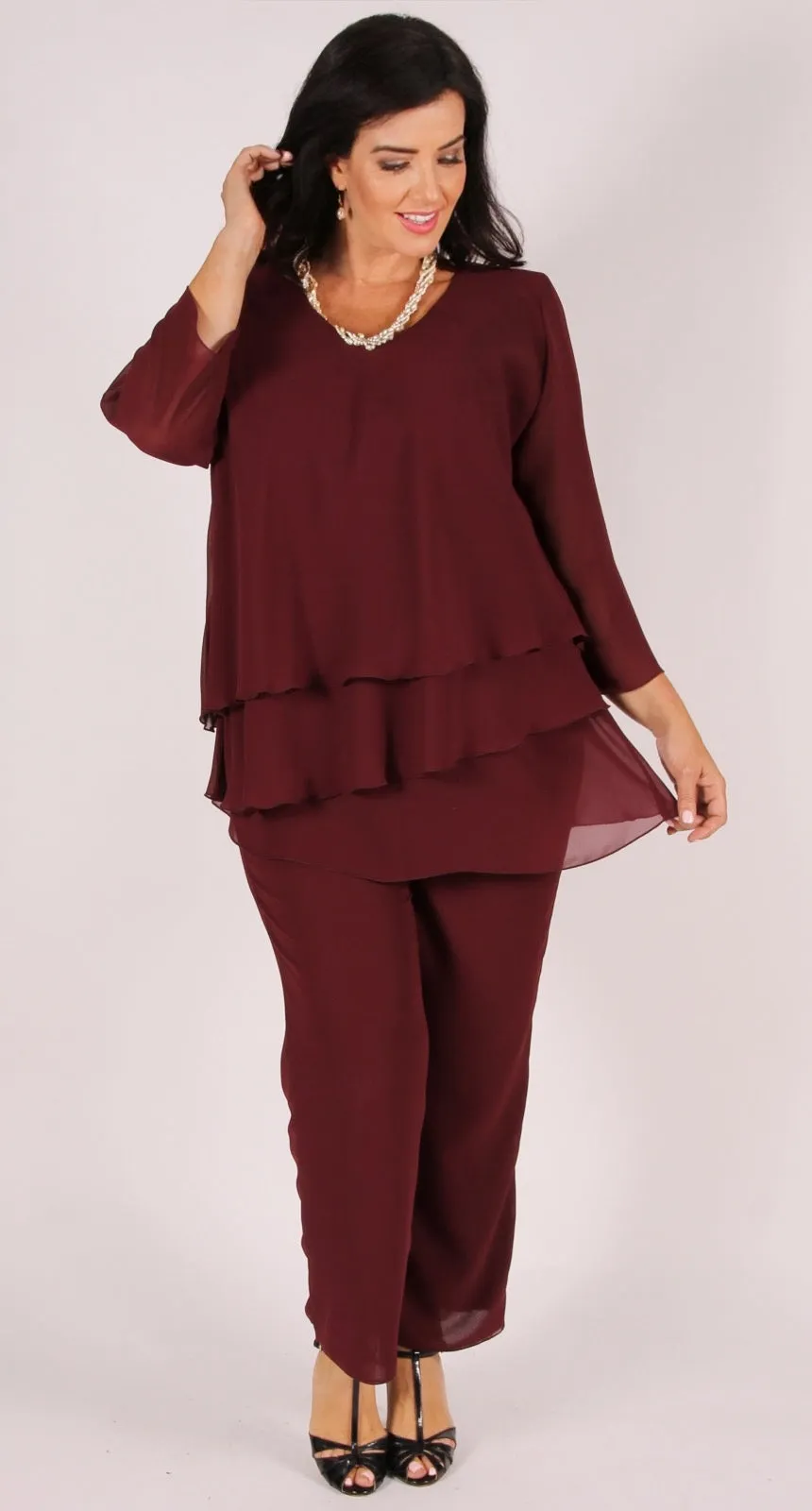 Rosaline Chiffon Pant Shiraz
