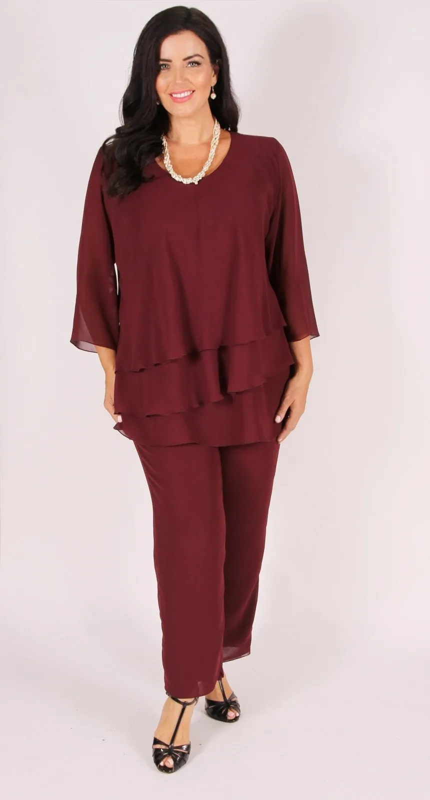 Rosaline Chiffon Pant Shiraz