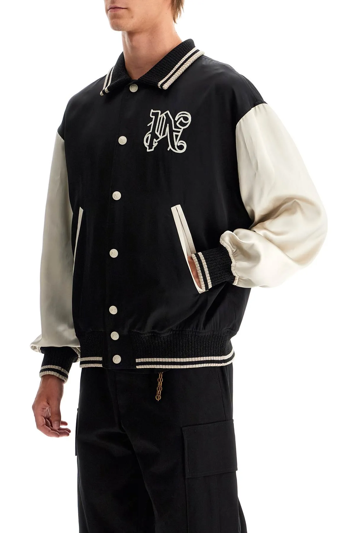 SATIN VARSITY JACKET FOR