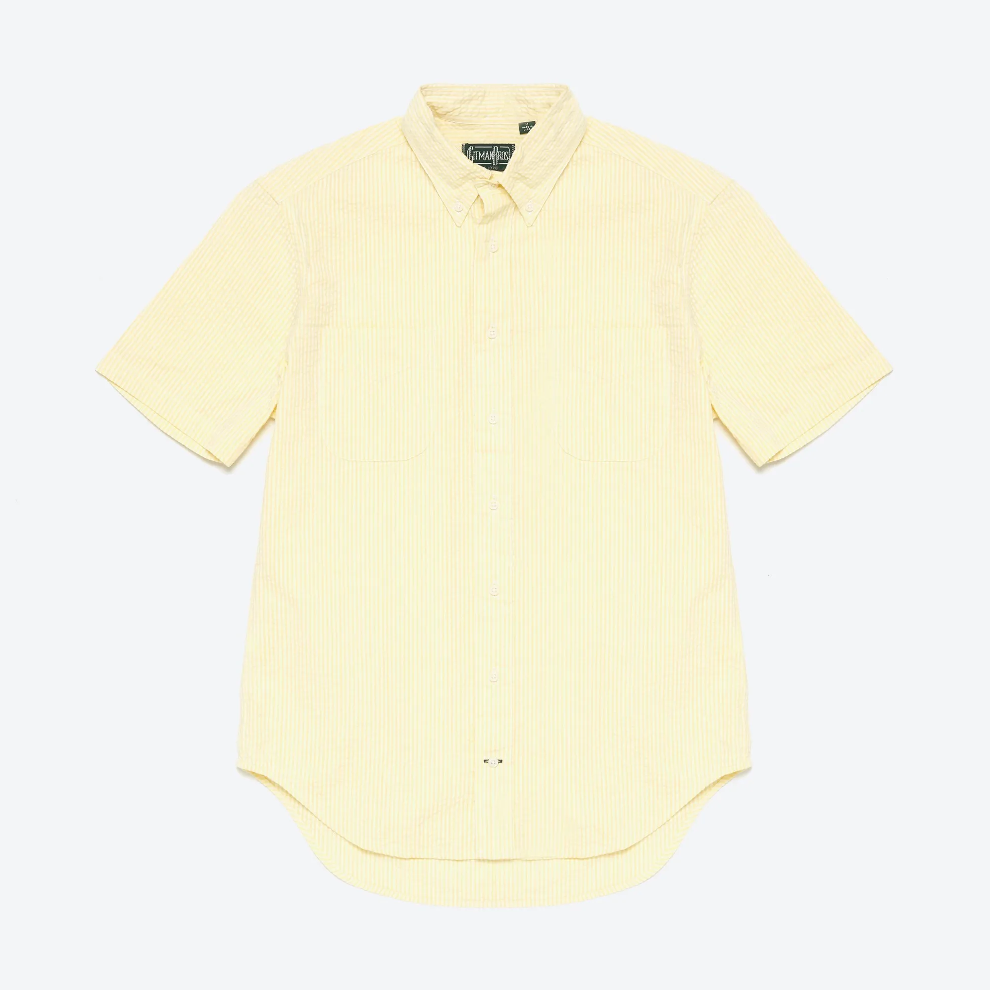 Seersucker Short Sleeve Oxford Shirt - Yellow