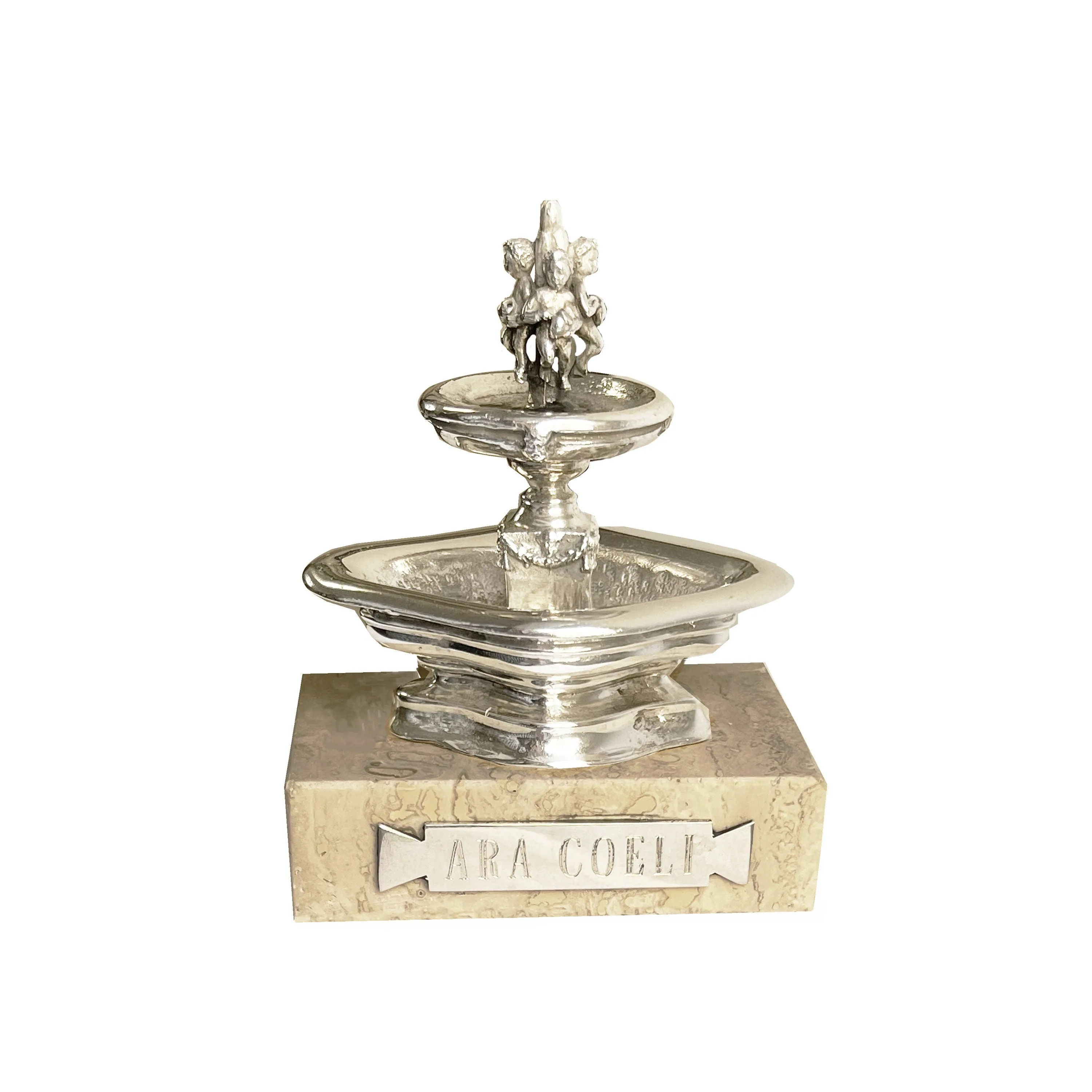 Sterling silver replica  of the Fountain of Piazza dell' Aracoeli, in Rome