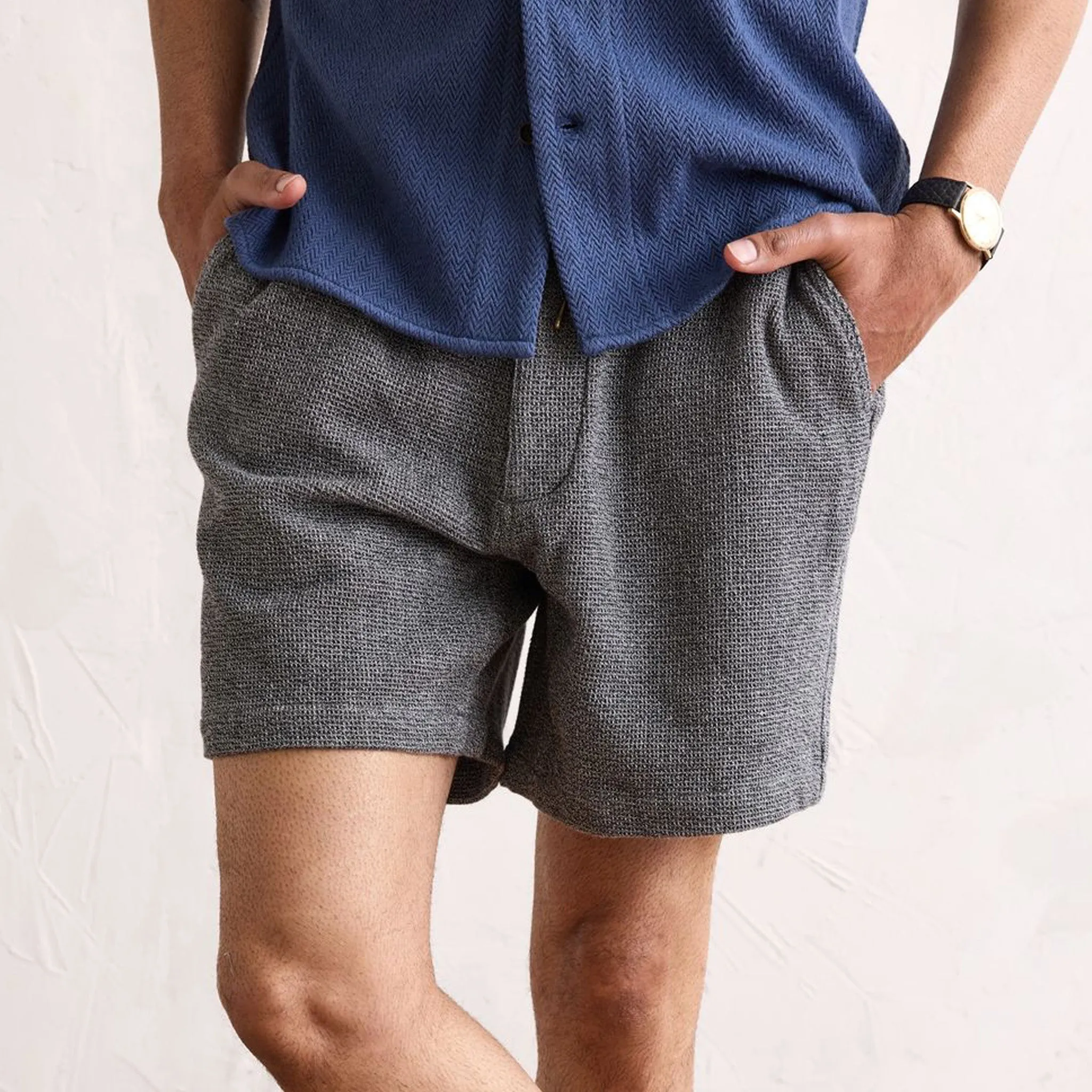 The Apres Short in Charcoal Waffle