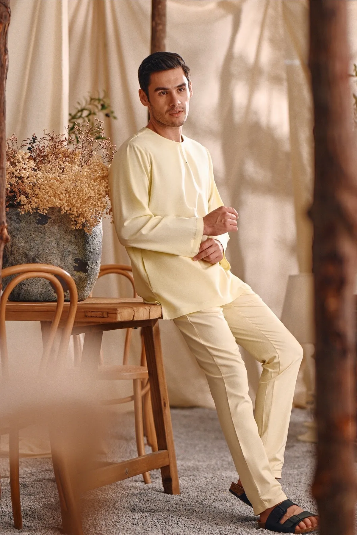 The Bayu Men Kurta - Baby Yellow