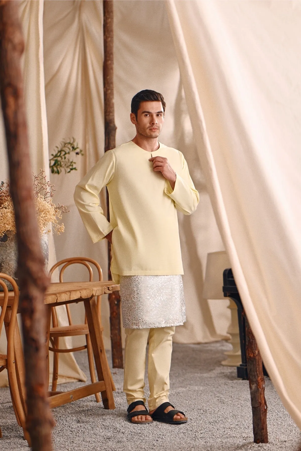 The Bayu Men Kurta - Baby Yellow