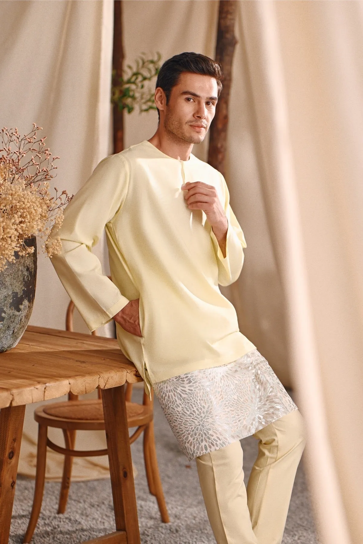 The Bayu Men Kurta - Baby Yellow