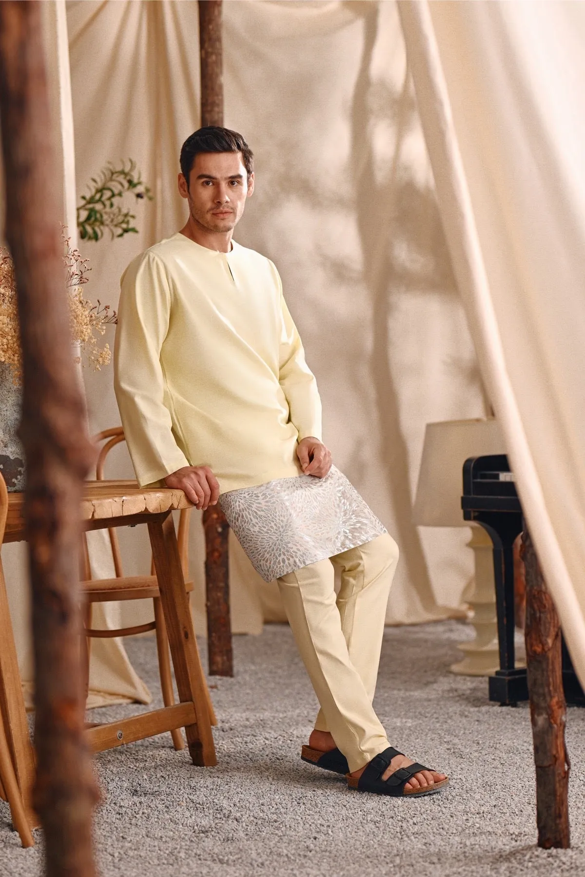 The Bayu Men Kurta - Baby Yellow