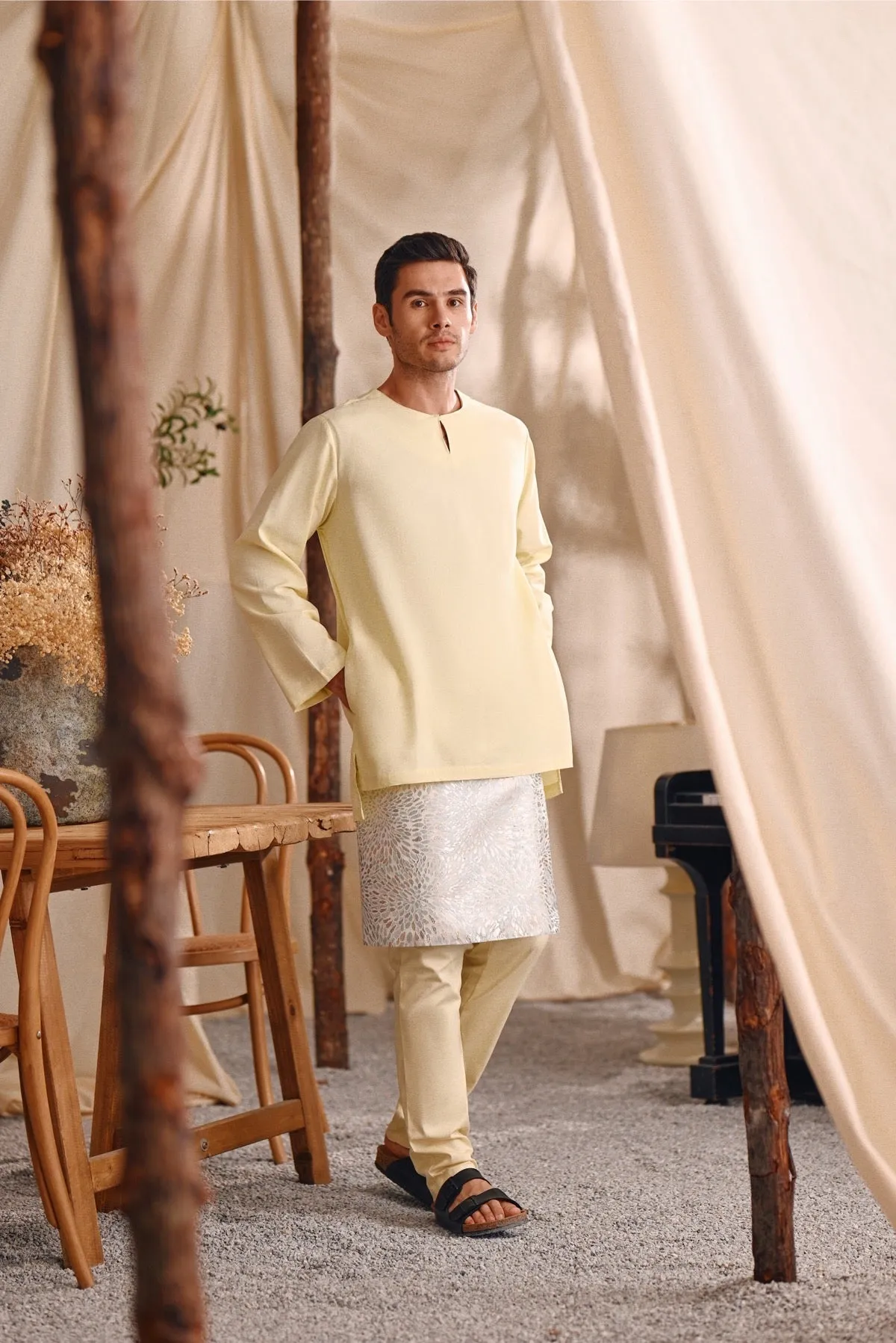 The Bayu Men Kurta - Baby Yellow