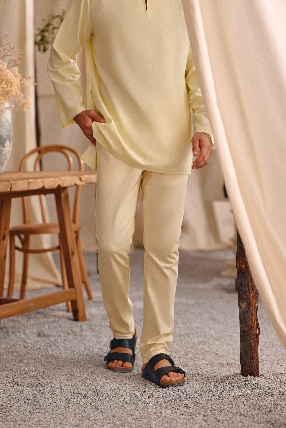 The Bayu Men Kurta - Baby Yellow