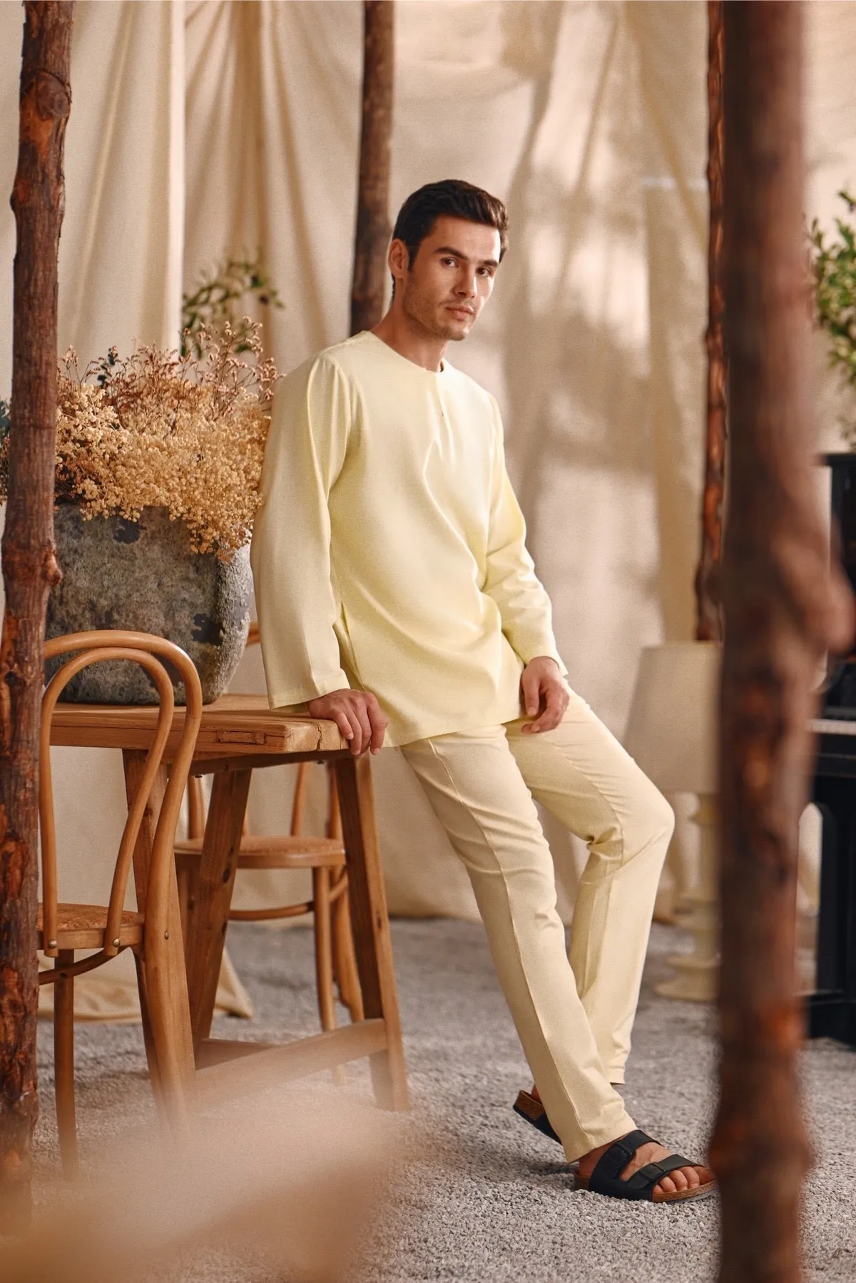 The Bayu Men Kurta - Baby Yellow