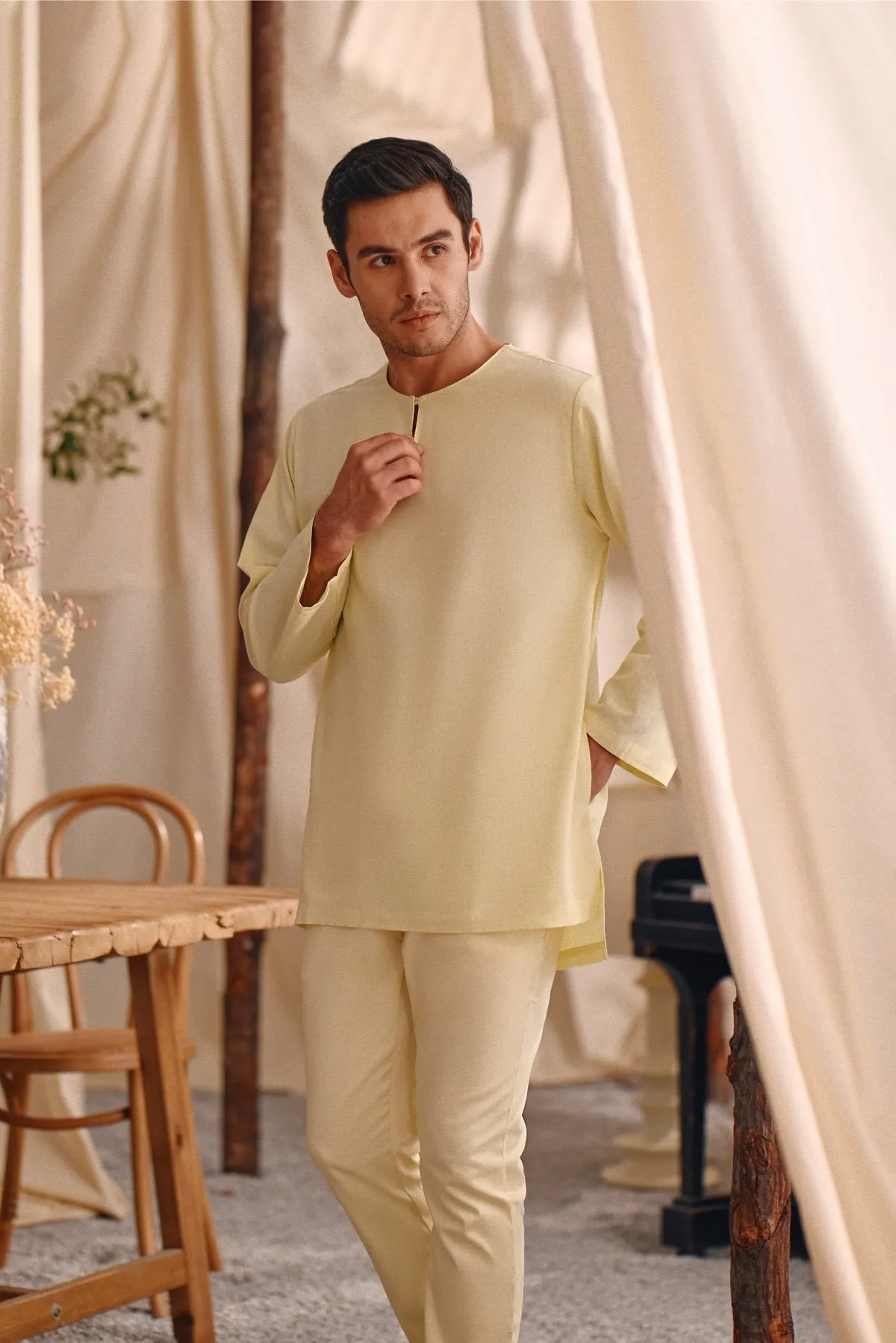 The Bayu Men Kurta - Baby Yellow