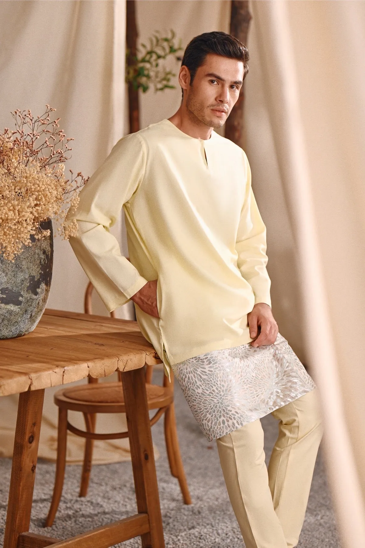 The Bayu Men Kurta - Baby Yellow