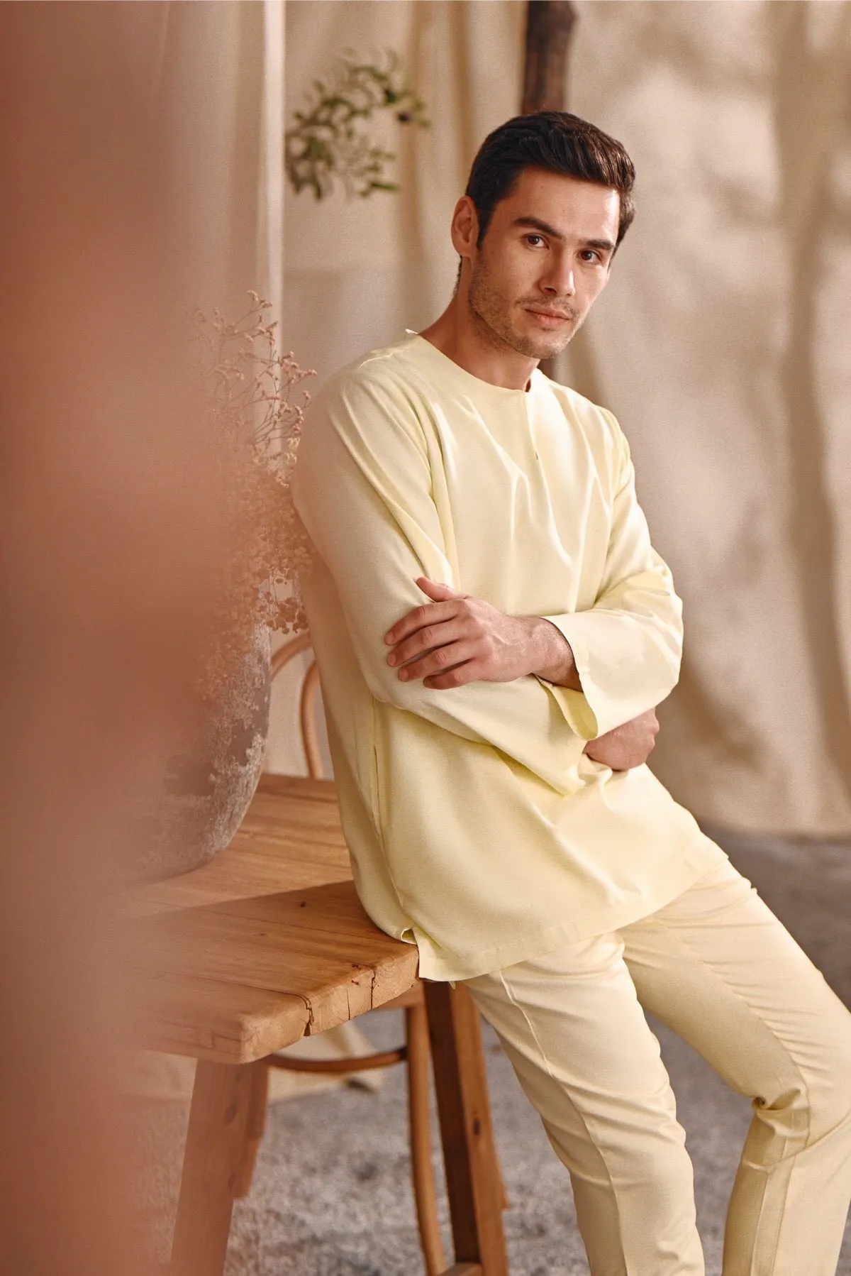 The Bayu Men Kurta - Baby Yellow