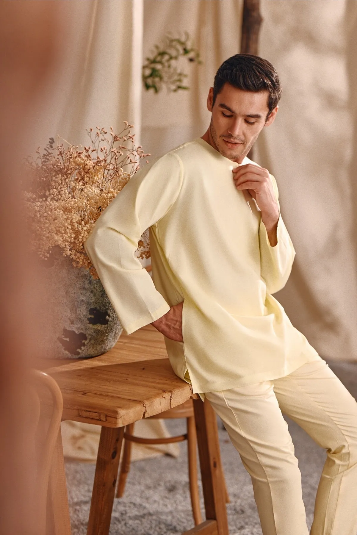 The Bayu Men Kurta - Baby Yellow