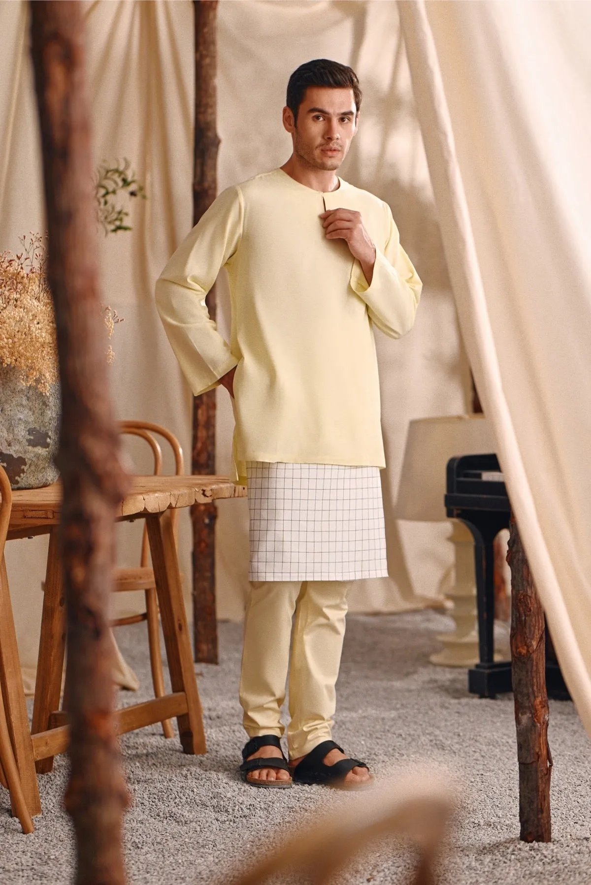 The Bayu Men Kurta - Baby Yellow