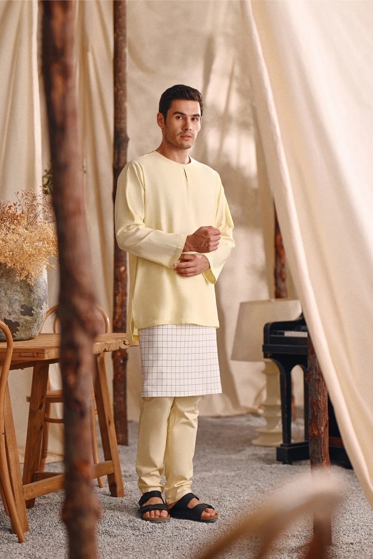 The Bayu Men Kurta - Baby Yellow