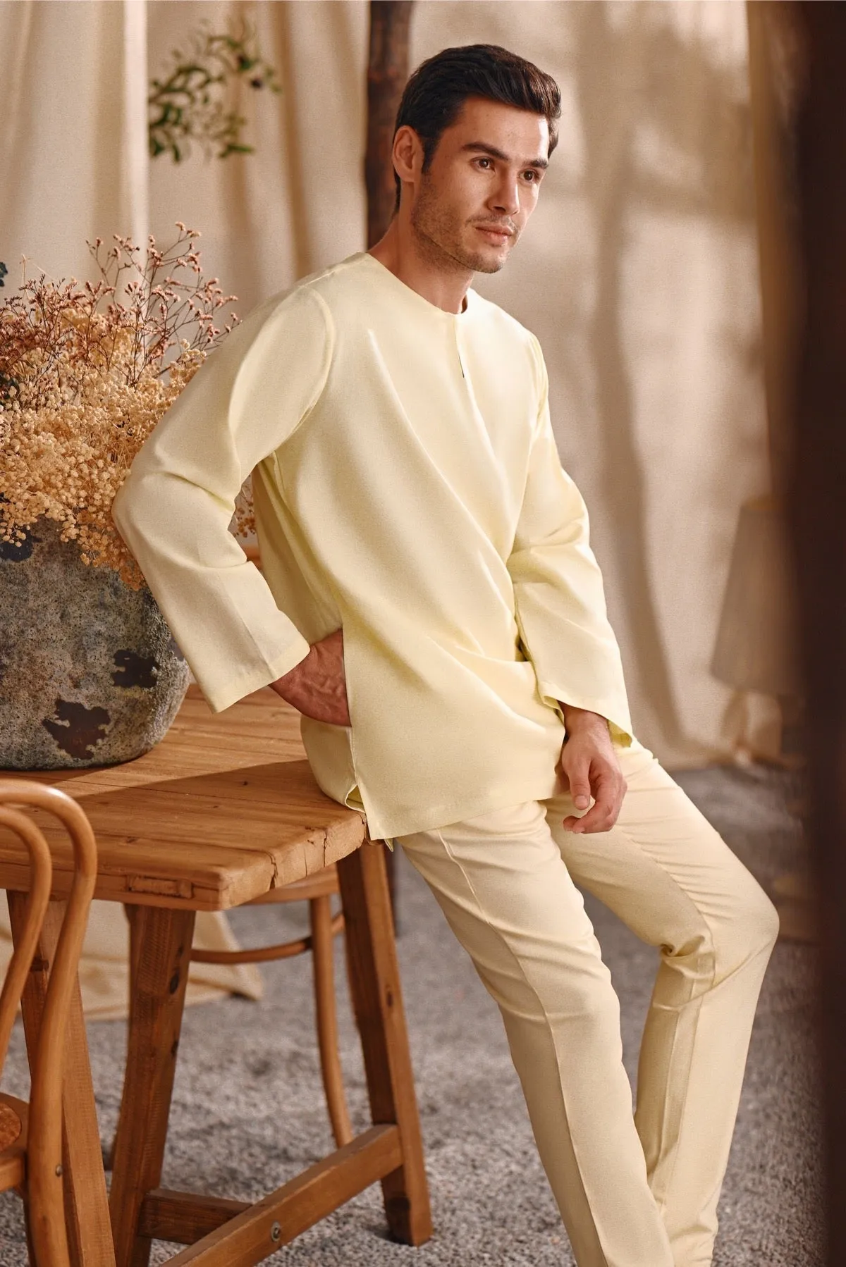 The Bayu Men Kurta - Baby Yellow
