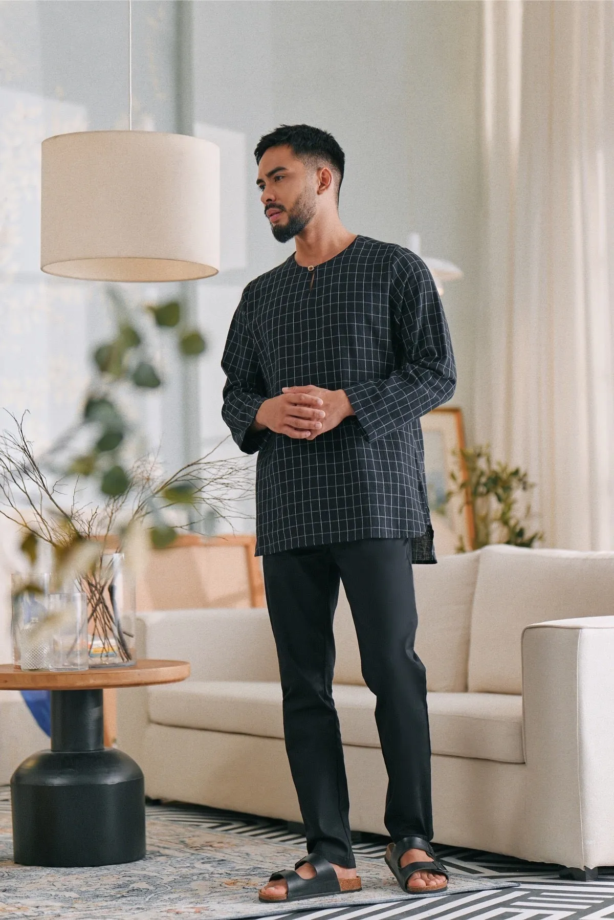 The Caya Men Kurta - Good Black Checked
