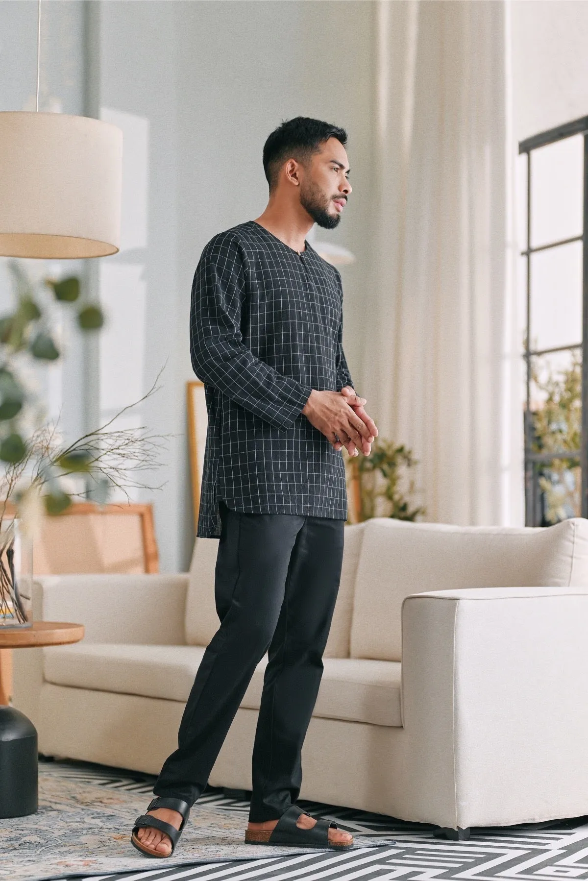 The Caya Men Kurta - Good Black Checked