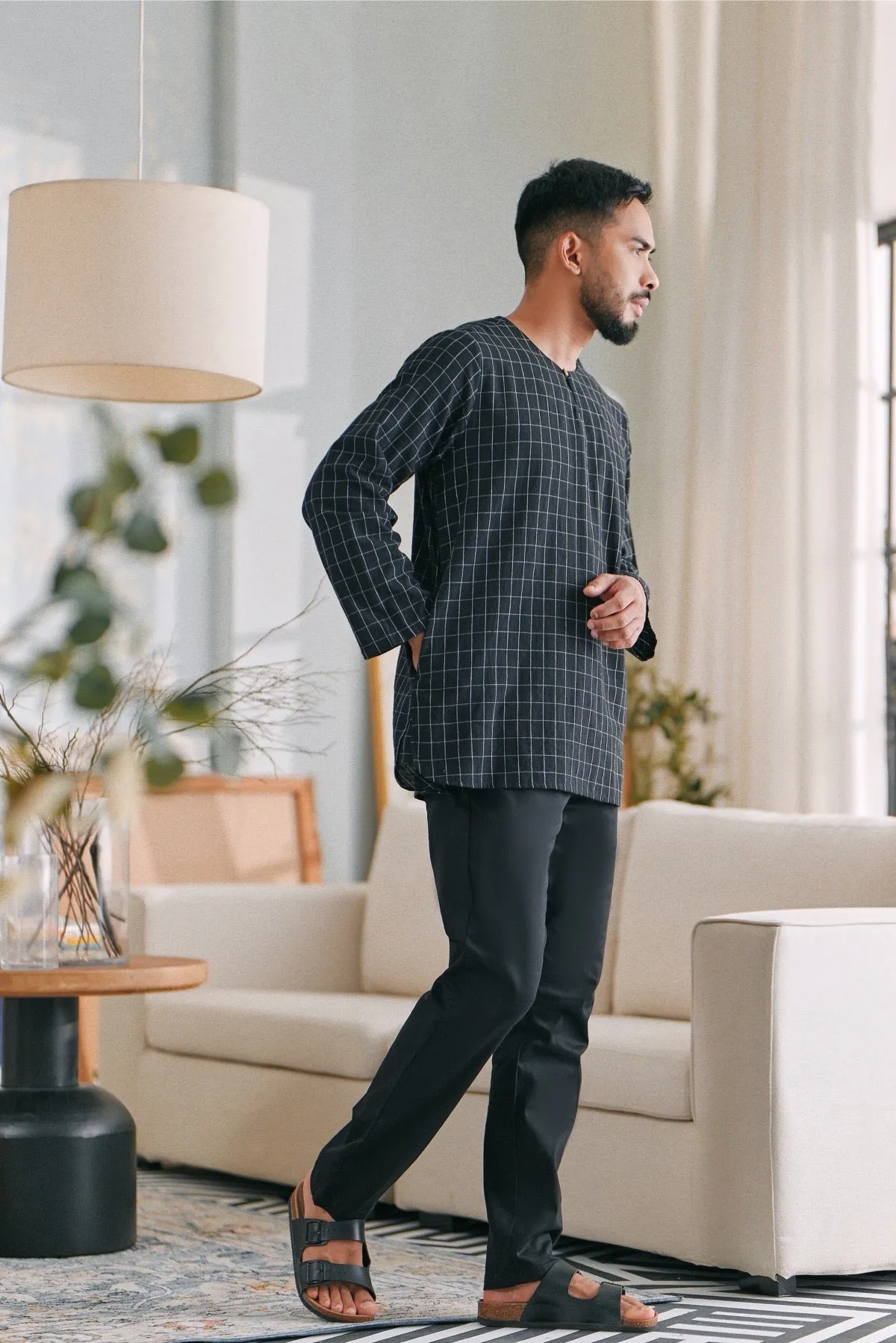 The Caya Men Kurta - Good Black Checked