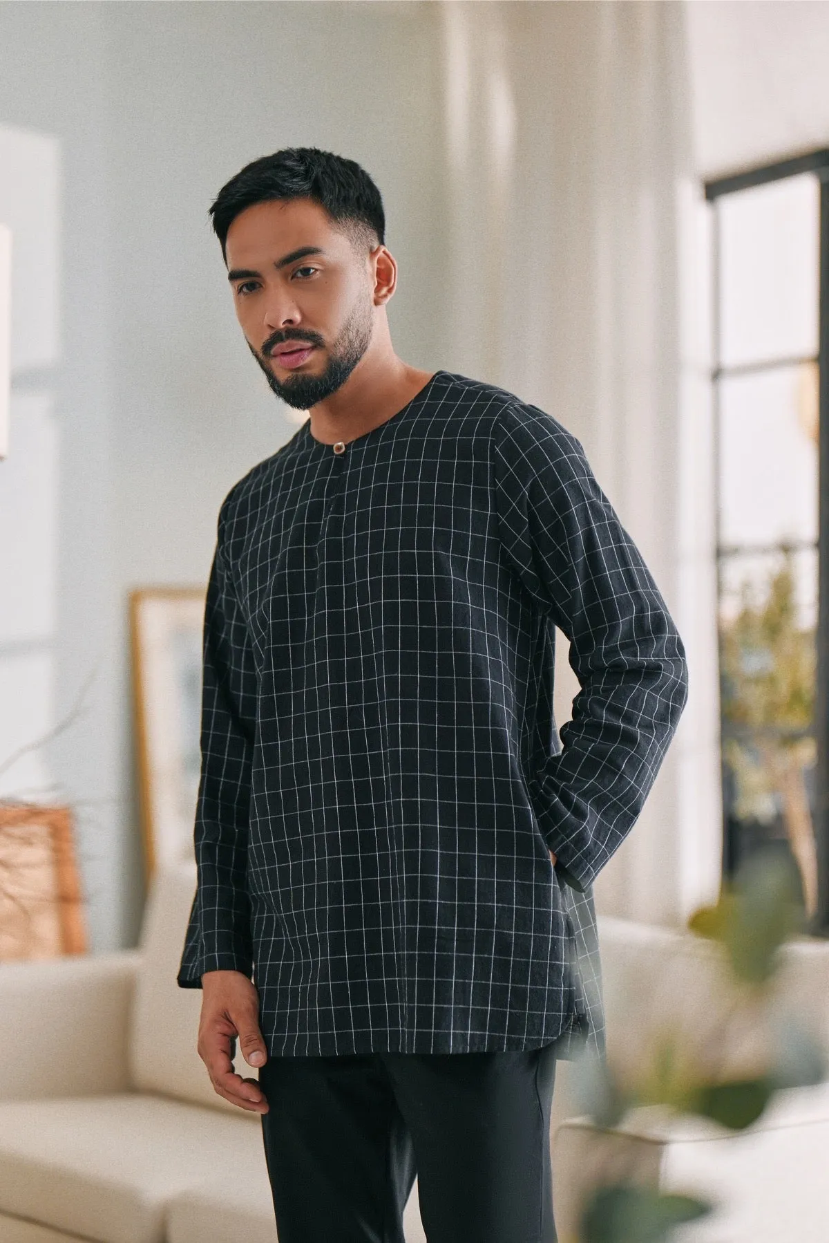 The Caya Men Kurta - Good Black Checked