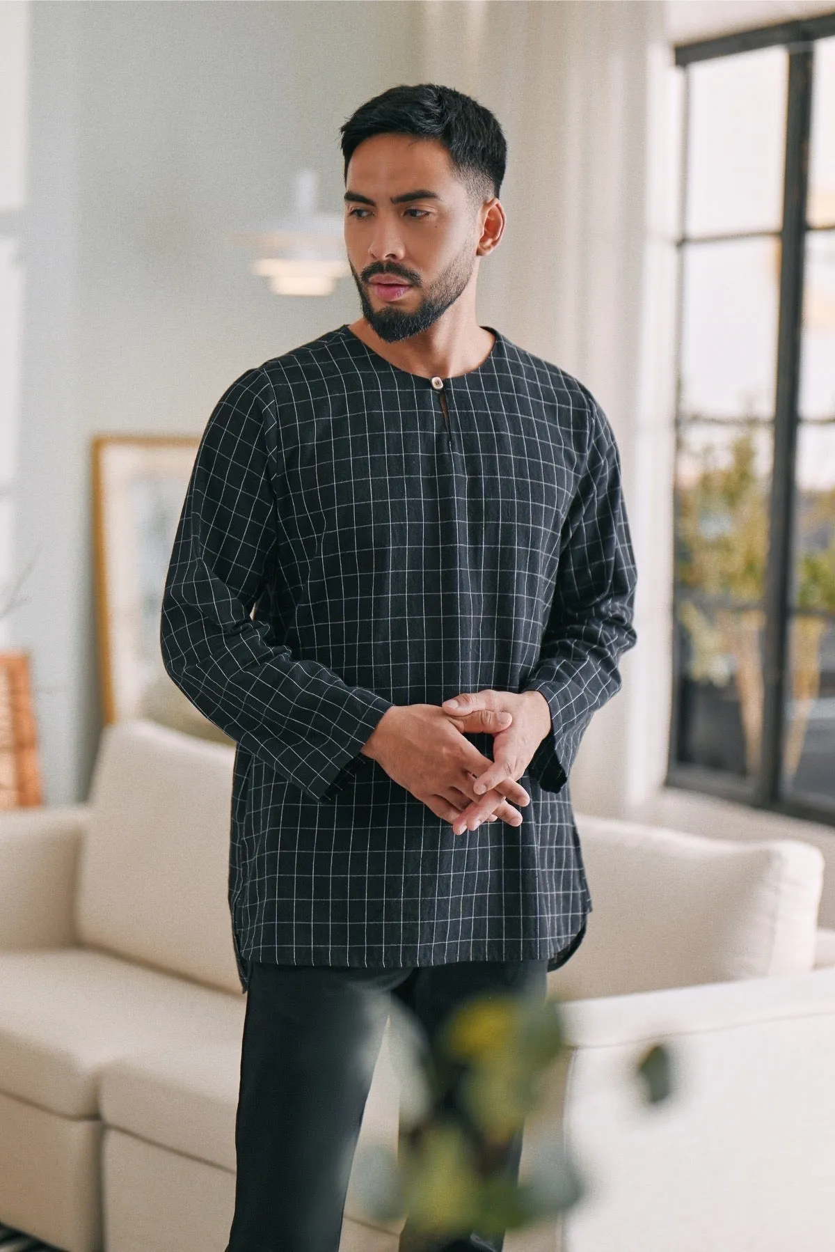The Caya Men Kurta - Good Black Checked