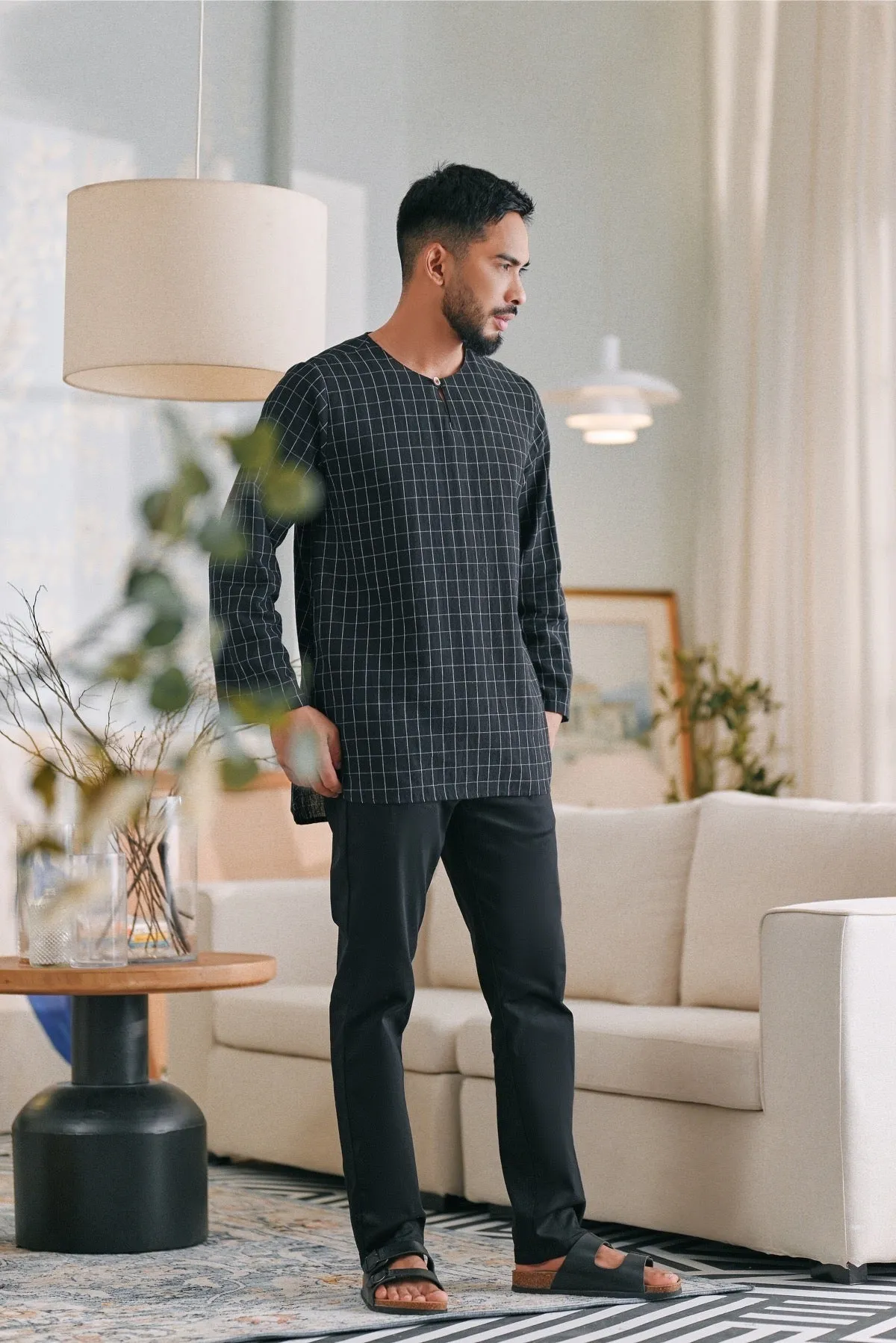 The Caya Men Kurta - Good Black Checked