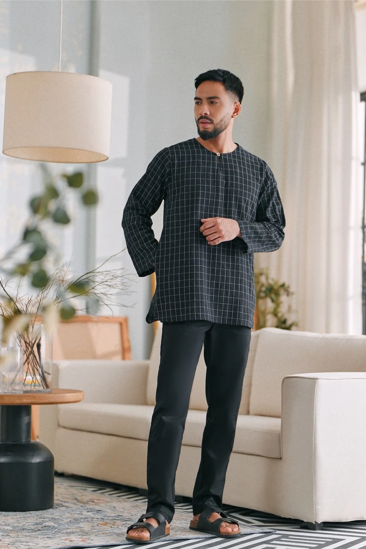 The Caya Men Kurta - Good Black Checked