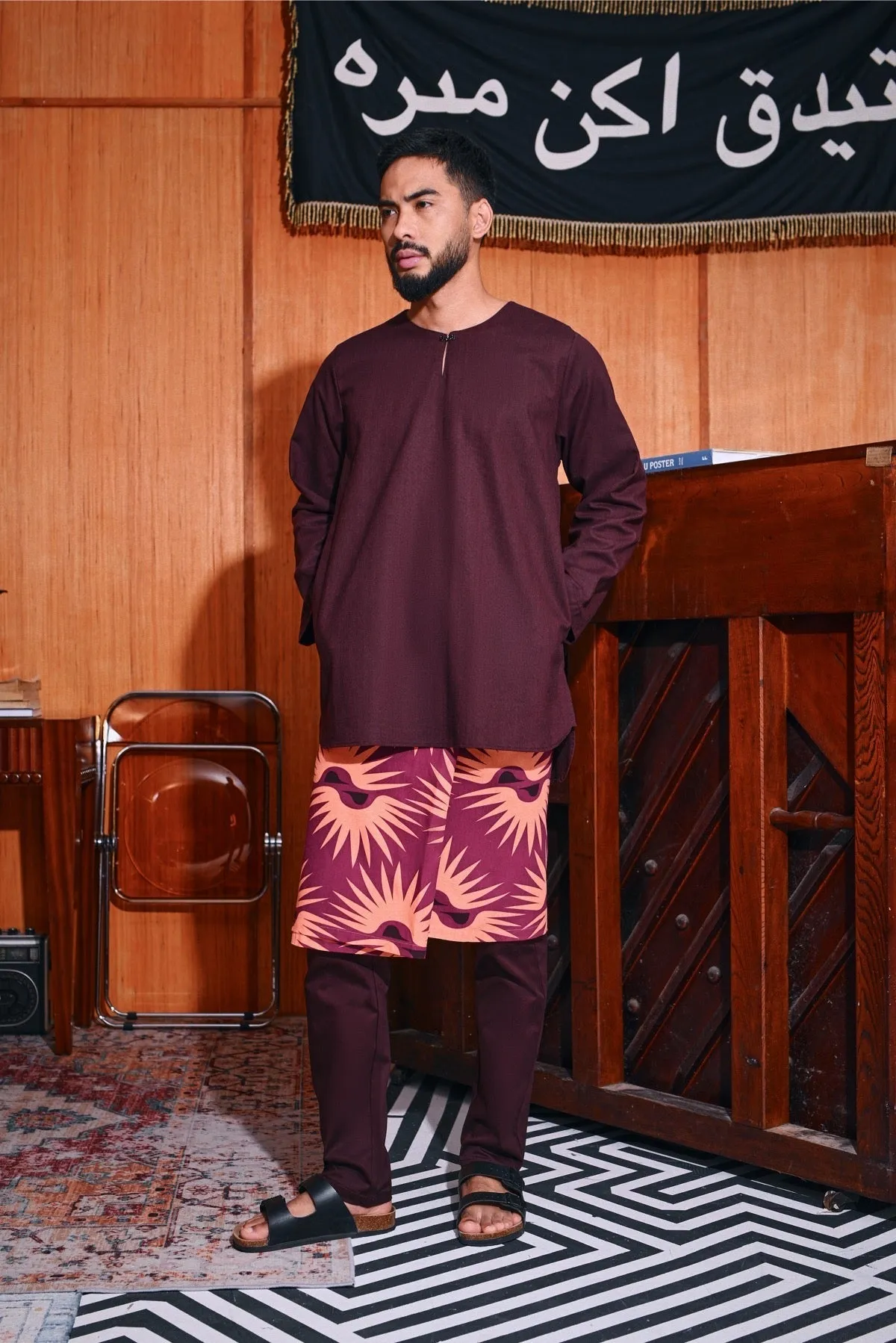The Congkak Men Kurta - Mangosteen