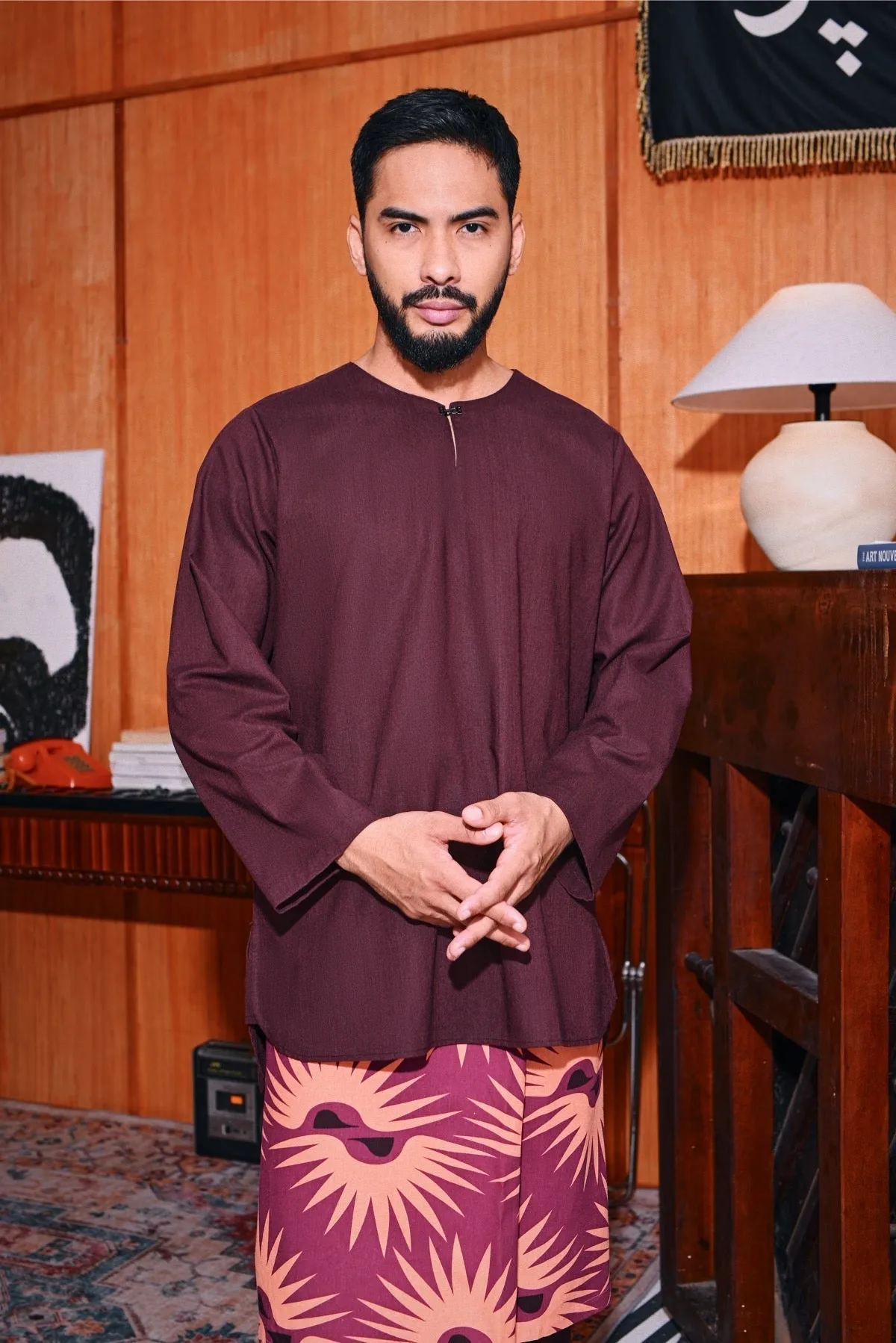 The Congkak Men Kurta - Mangosteen