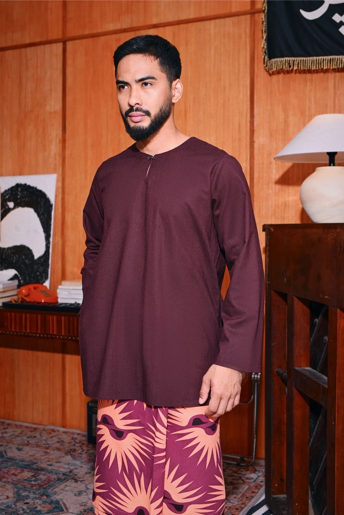 The Congkak Men Kurta - Mangosteen