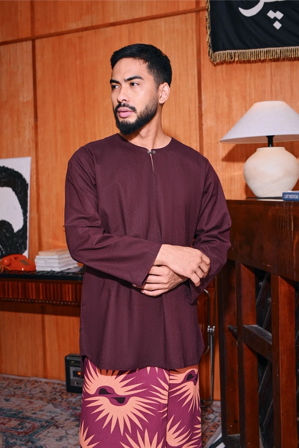 The Congkak Men Kurta - Mangosteen