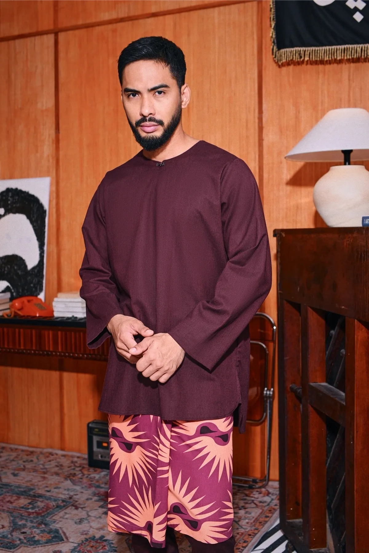 The Congkak Men Kurta - Mangosteen