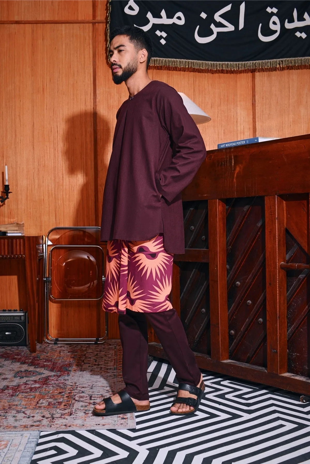 The Congkak Men Kurta - Mangosteen