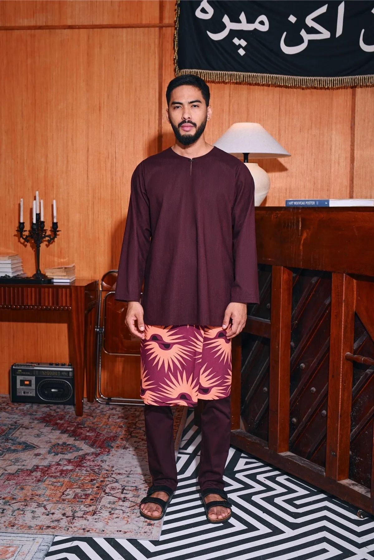The Congkak Men Kurta - Mangosteen