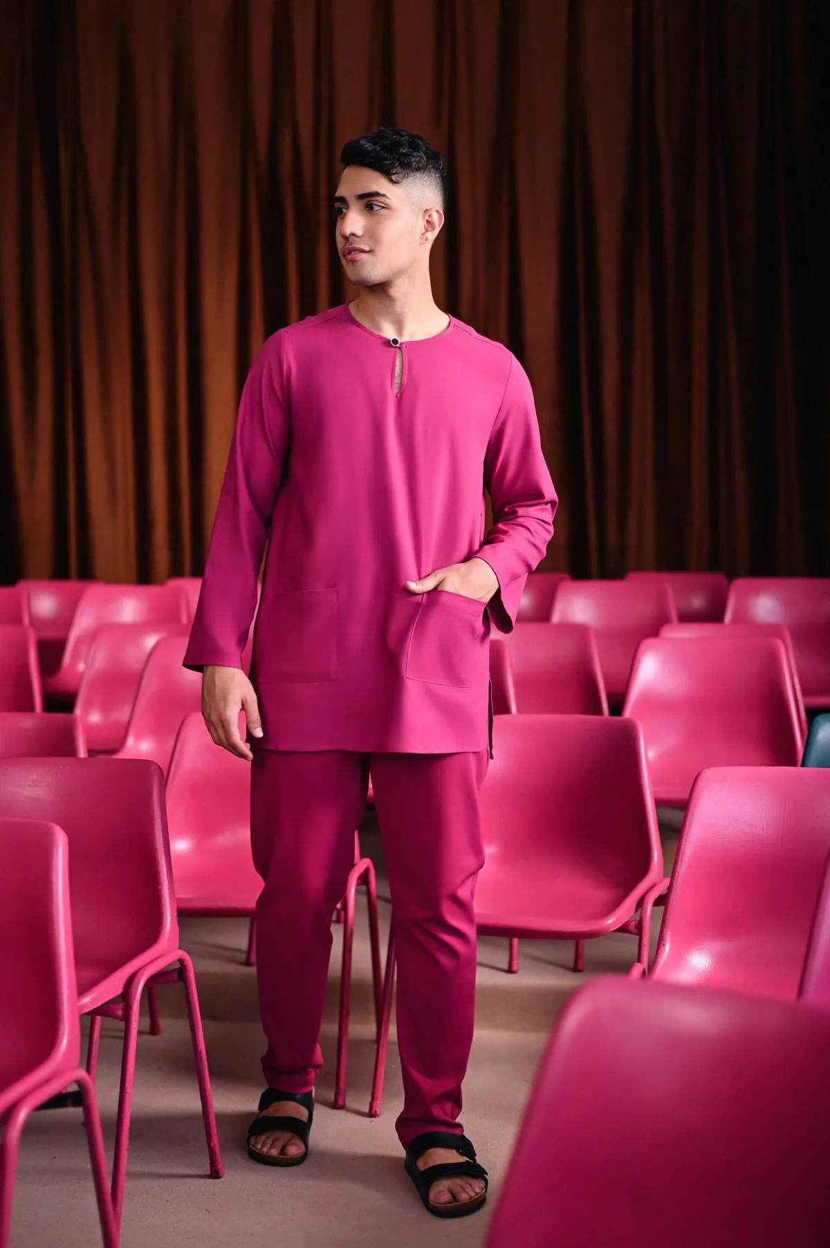 The Dulu Kita Men Kurta - Fuchsia