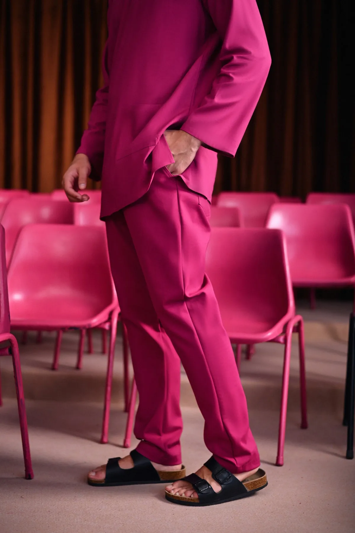 The Dulu Kita Men Kurta - Fuchsia