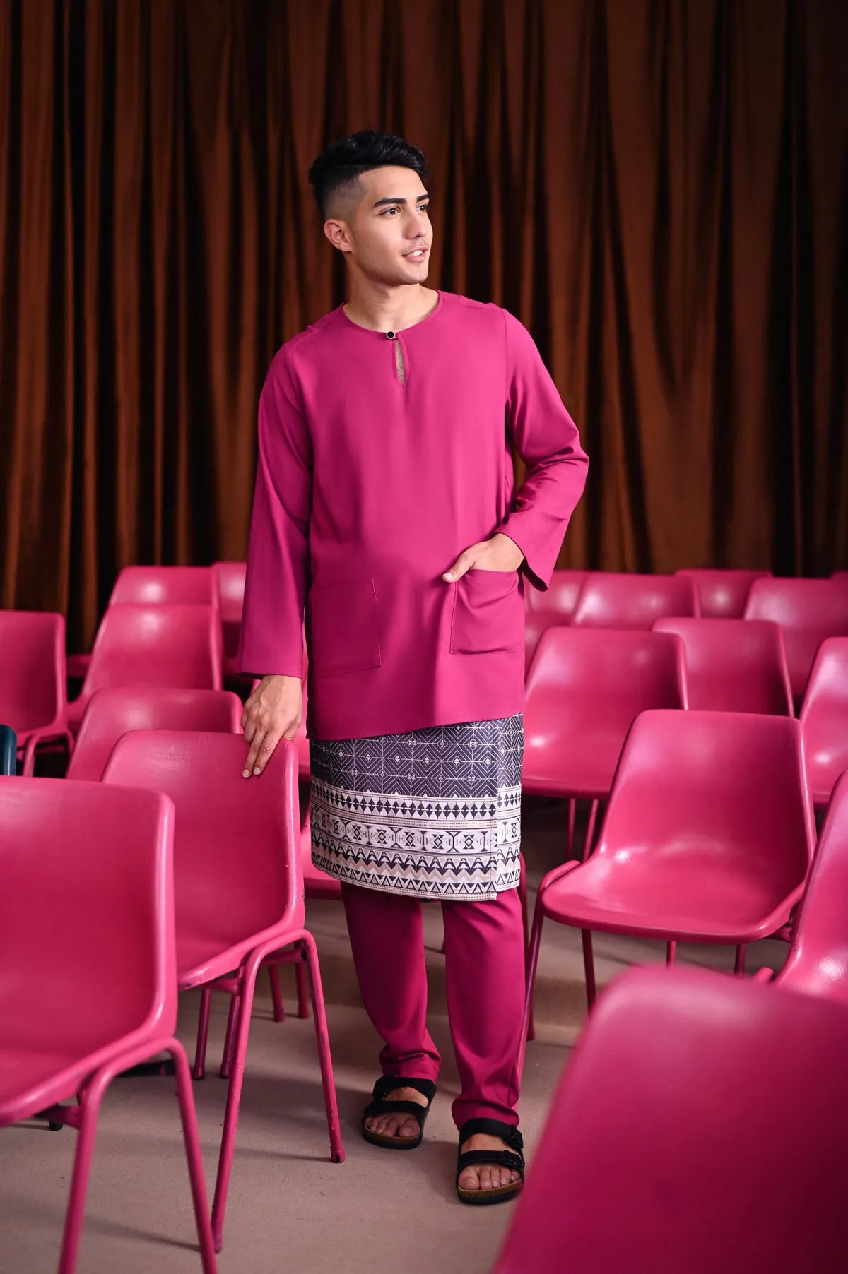 The Dulu Kita Men Kurta - Fuchsia