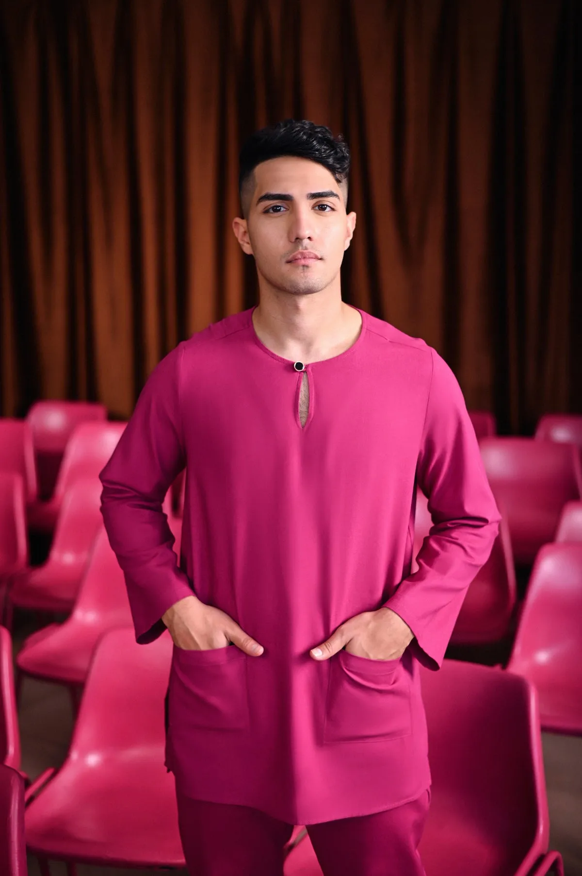 The Dulu Kita Men Kurta - Fuchsia