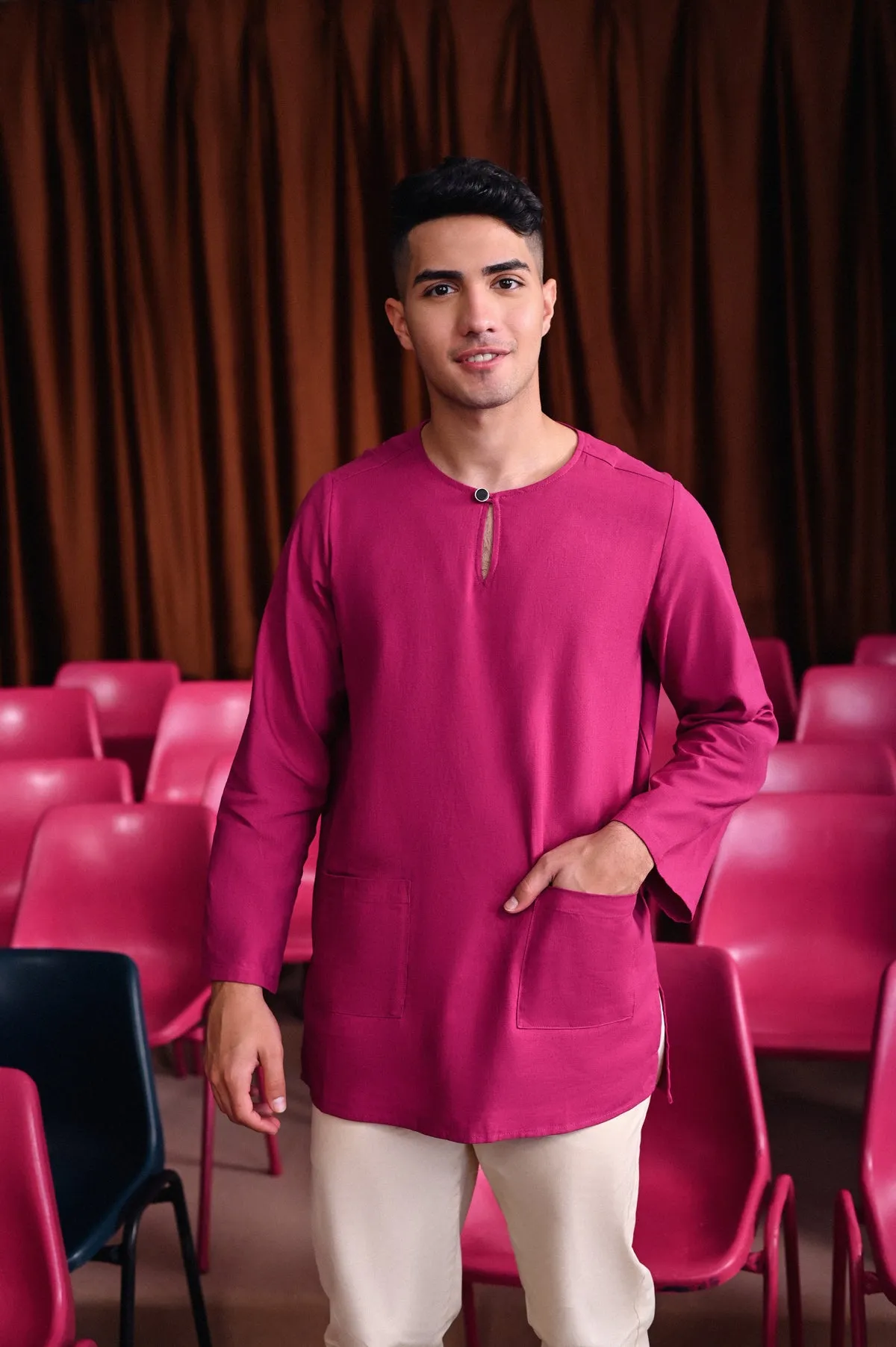 The Dulu Kita Men Kurta - Fuchsia