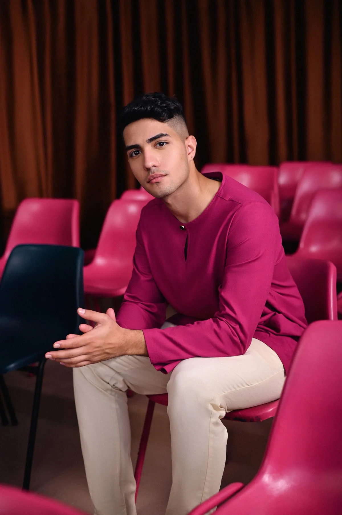 The Dulu Kita Men Kurta - Fuchsia