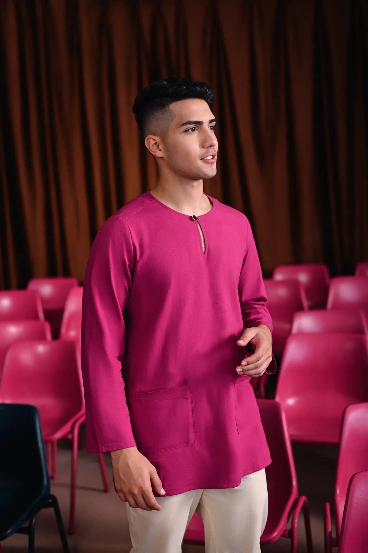 The Dulu Kita Men Kurta - Fuchsia
