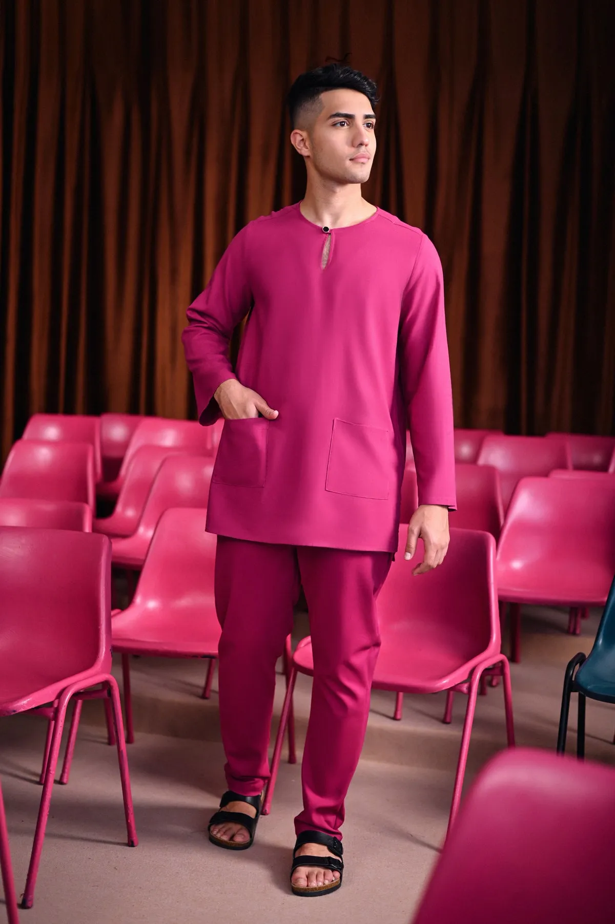 The Dulu Kita Men Kurta - Fuchsia