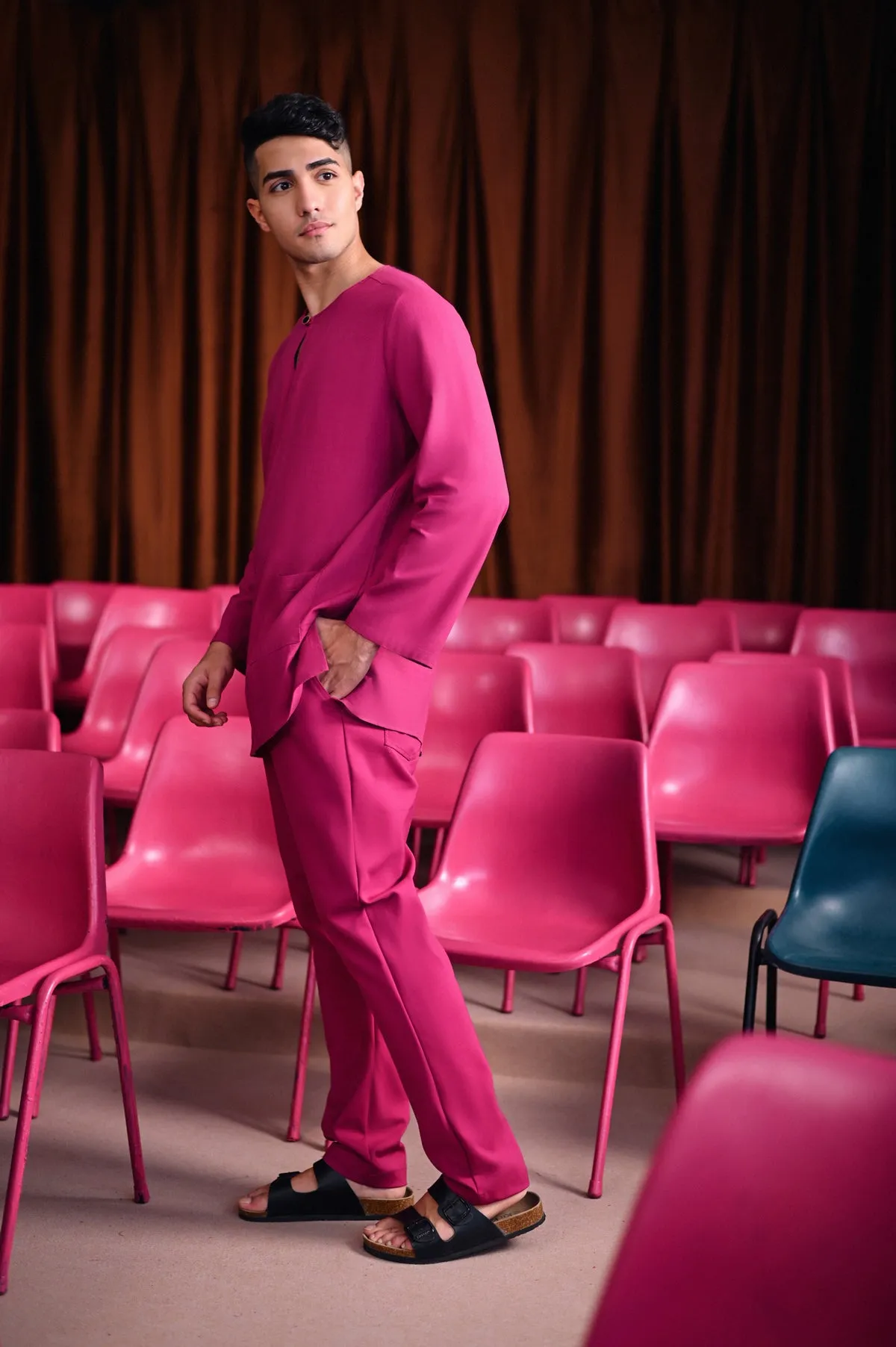 The Dulu Kita Men Kurta - Fuchsia